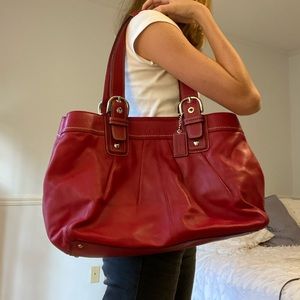 Big red coach bag